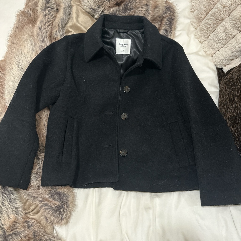 Abercrombie & Fitch Black Wool Jacket